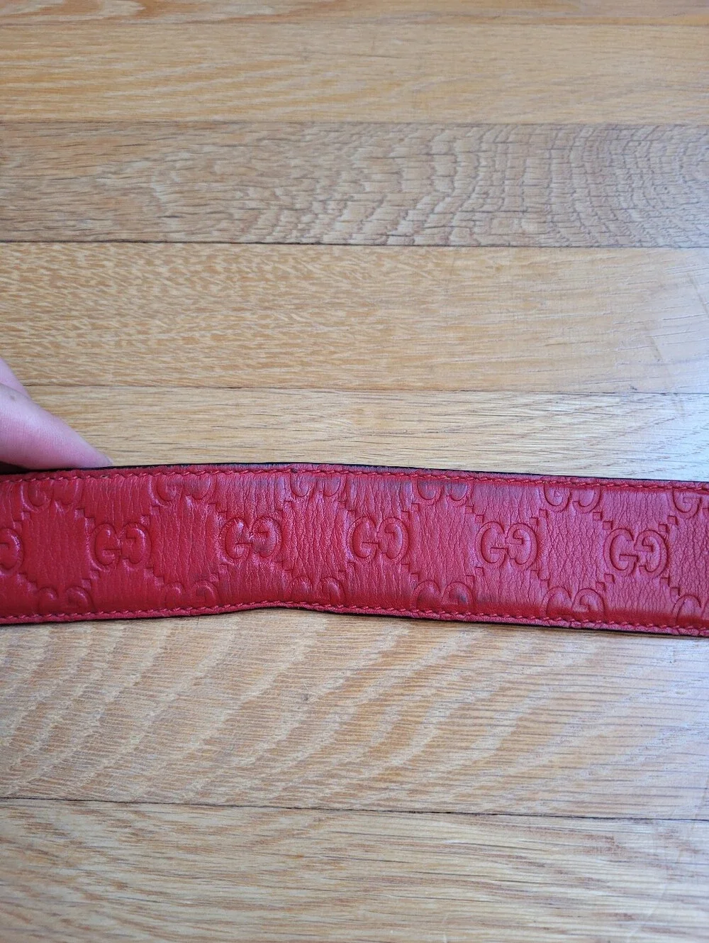 Gucci GG Embossed Leather Belt 114876